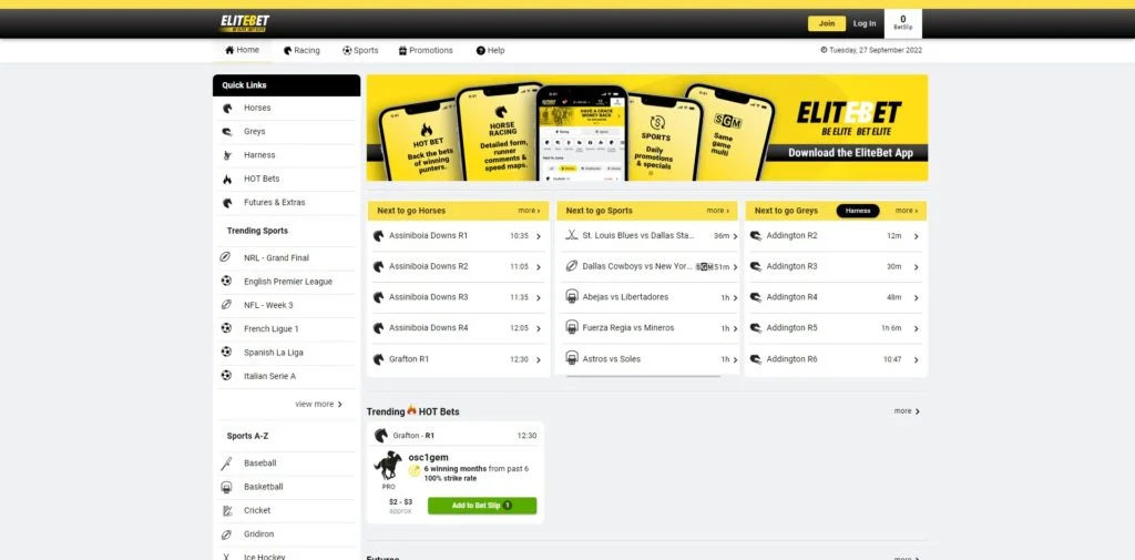 EliteBet screenshot